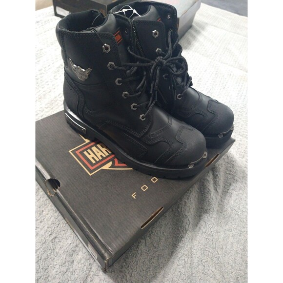 Harley-Davidson Men\'s Stealth Motorcycle Boots. Patch Lace Black Riding D91642 main image 11